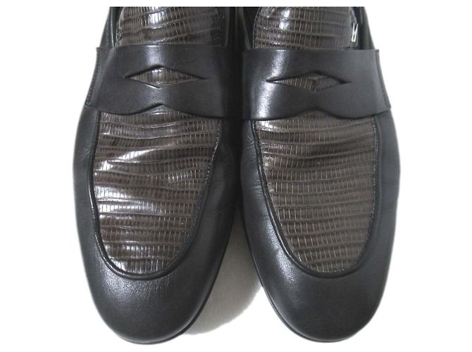Autre Marque Mocassino in pelle Moreschi Marrone Grigio antracite - vista 4