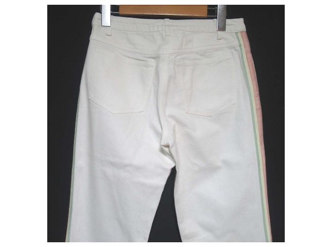 Pantalones de denim Chanel Coco Mark Blanco - vista 4