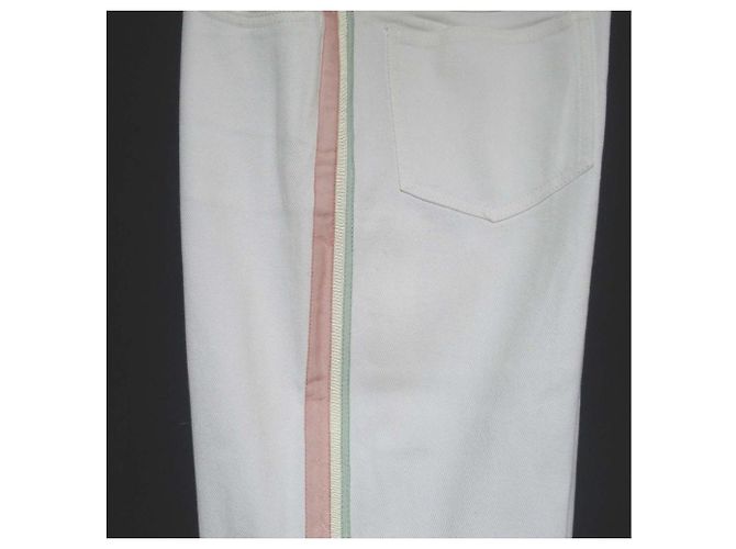 Pantalones de denim Chanel Coco Mark Blanco - vista 6