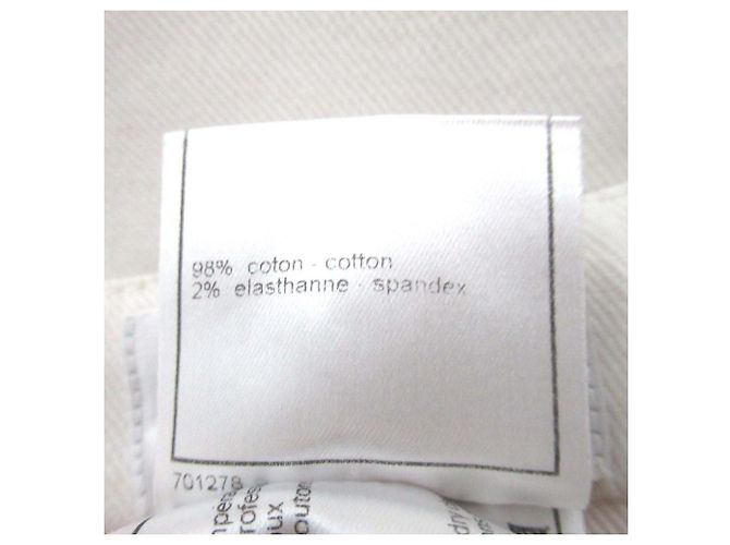 Pantalones de denim Chanel Coco Mark Blanco - vista 9