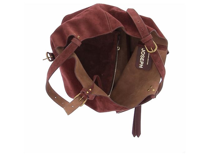 Borsa Tote Joseph S Jerome Dreyfuss Camoscio Rosso Scuro Bordò - vista 7