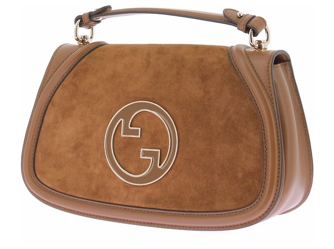 Gucci Borsa "Blondie" in scamosciato marrone Cammello - vista 3