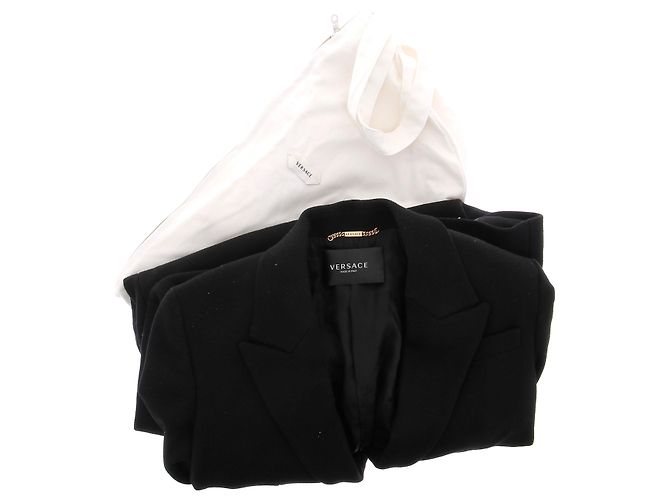 Versace Wollmantel schwarz mittellang - Ansicht 5