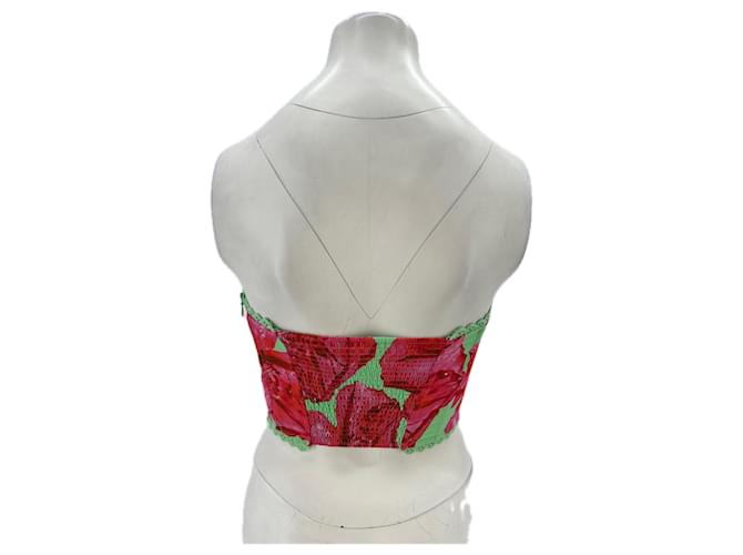 Autre Marque Bustier rosso e verde - vista 2