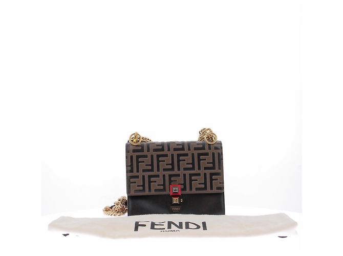 Fendi Borsa "Kan I" con stampa Zucca modello piccolo Marrone - vista 8