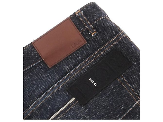 Jeans Dior x Sacai Blu Navy in Cotone - vista 6