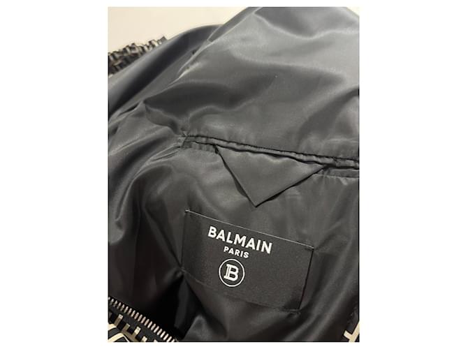 Giacca Balmain monogramma Nero Bianco - vista 8