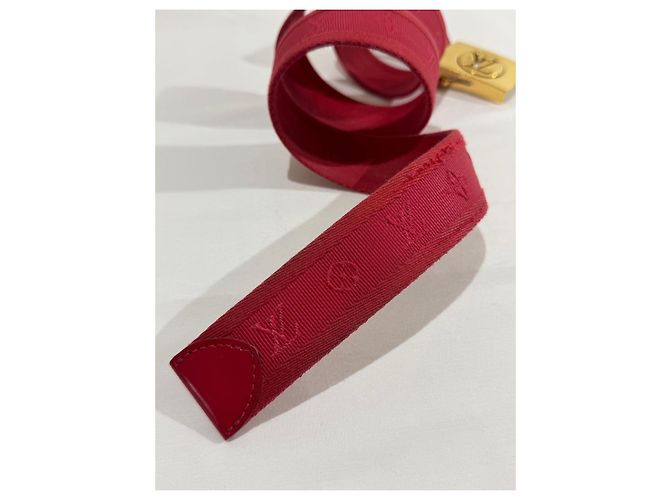 Louis Vuitton Gürtel aus rosa Stoff Pink Golden - Ansicht 2