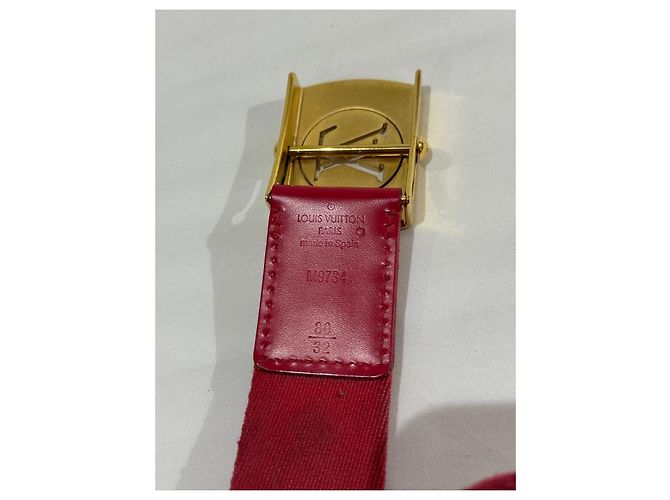 Louis Vuitton Gürtel aus rosa Stoff Pink Golden - Ansicht 5