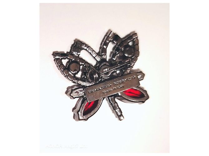Spilla Libellula Ermanno Scervino Nero Argento Rosso - vista 2