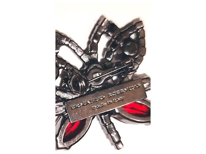 Spilla Libellula Ermanno Scervino Nero Argento Rosso - vista 3