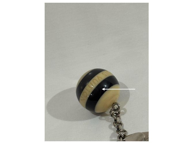 Portachiavi Louis Vuitton Sfere Rigate e Monogrammate Nero Bianco Multicolore - vista 5