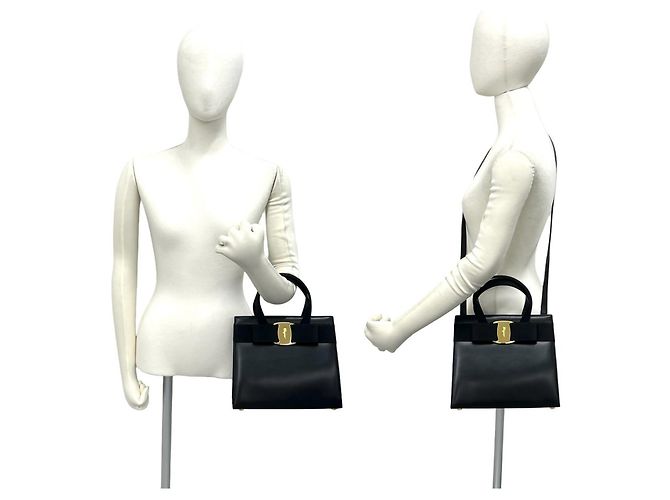 Borsa a tracolla in pelle Vara Ribbon Salvatore Ferragamo Nero - vista 2