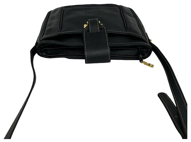 Loewe Vintage Anagram Leder Schultertasche Schwarz - Ansicht 4
