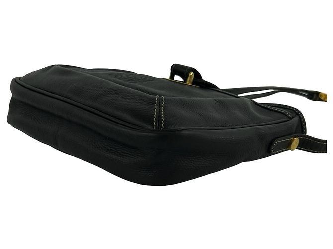 Loewe Vintage Anagram Leder Schultertasche Schwarz - Ansicht 8
