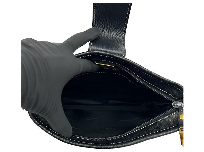 Loewe Vintage Anagram Leder Schultertasche Schwarz - Ansicht 9
