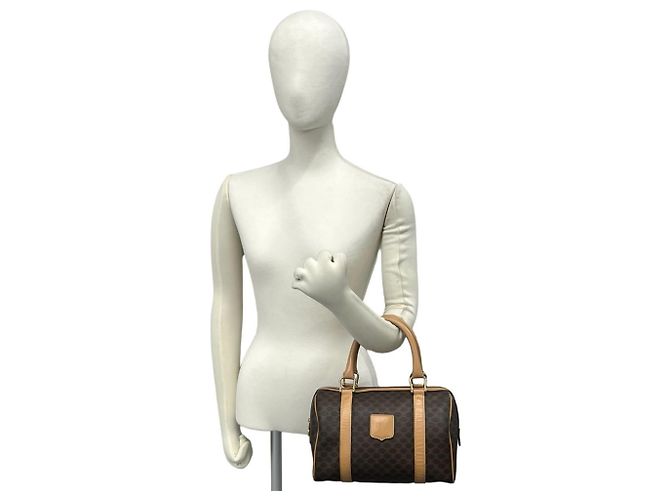 Céline Celine Vintage Macadam Blazon Triomphe Handtasche Braun - Ansicht 2
