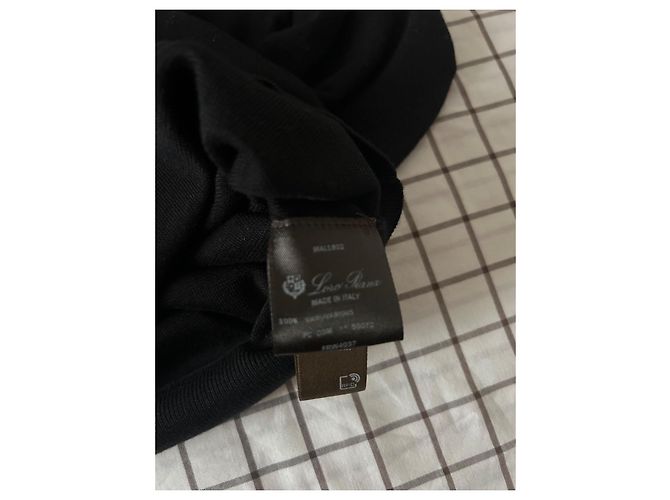Loro Piana Wollpullover Schwarz V-Ausschnitt - Ansicht 4