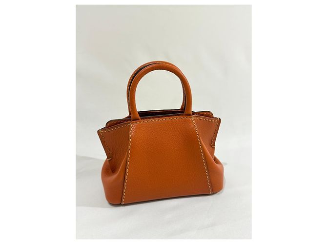 Cartier Mini-Handtasche aus orangefarbenem Leder Braun - Ansicht 3