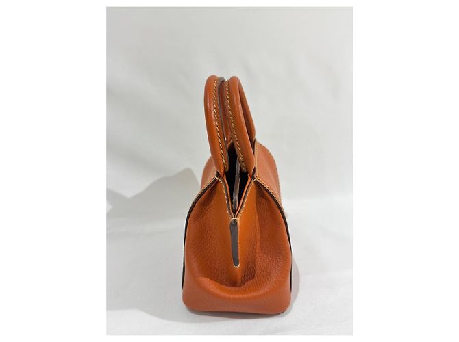 Cartier Mini-Handtasche aus orangefarbenem Leder Braun - Ansicht 4