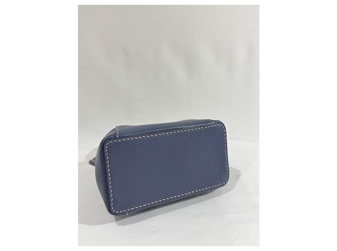 Cartier Micro borsa a mano C in pelle taurillon grigio blu - vista 4