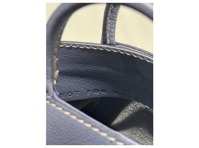 Cartier Micro borsa a mano C in pelle taurillon grigio blu - vista 6