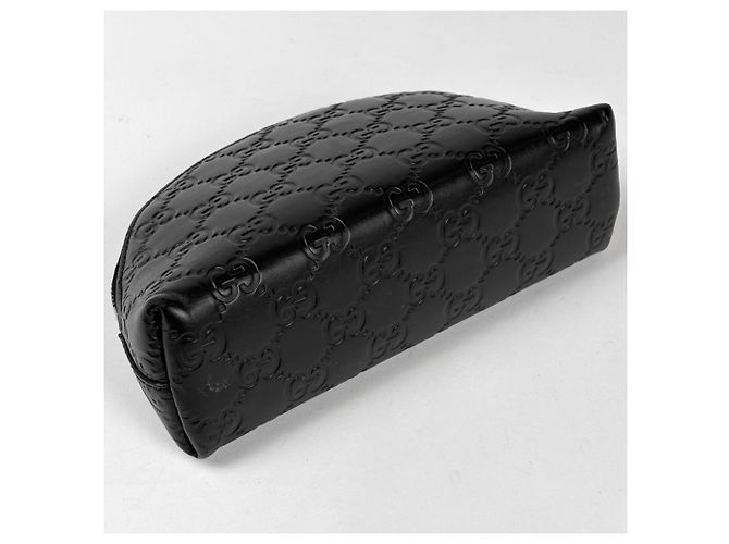 Gucci Kosmetiktasche aus schwarzem Leder - Ansicht 2