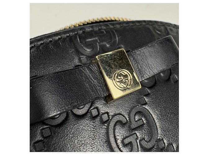 Gucci Kosmetiktasche aus schwarzem Leder - Ansicht 5