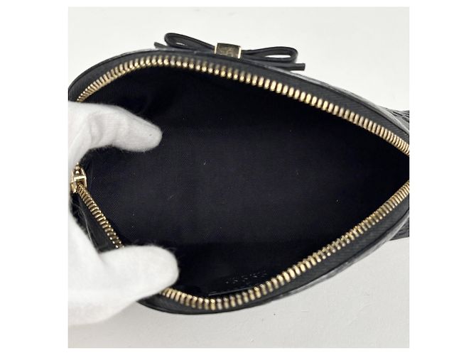 Gucci Kosmetiktasche aus schwarzem Leder - Ansicht 6