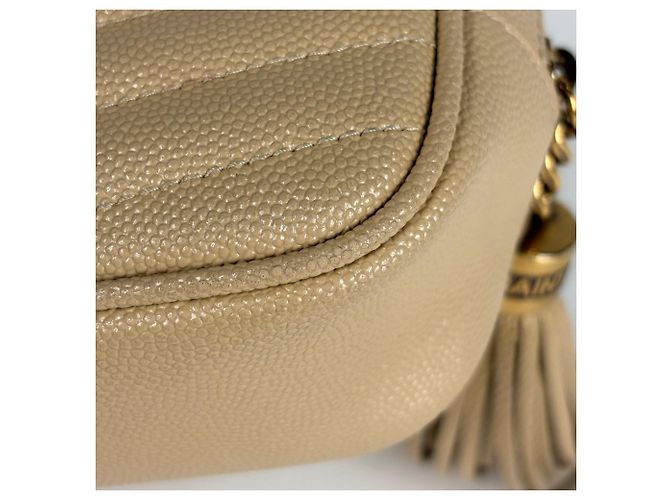 Borsa a tracolla Lou Mini in pelle con frange Saint Laurent Beige - vista 3