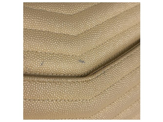Borsa a tracolla Lou Mini in pelle con frange Saint Laurent Beige - vista 4