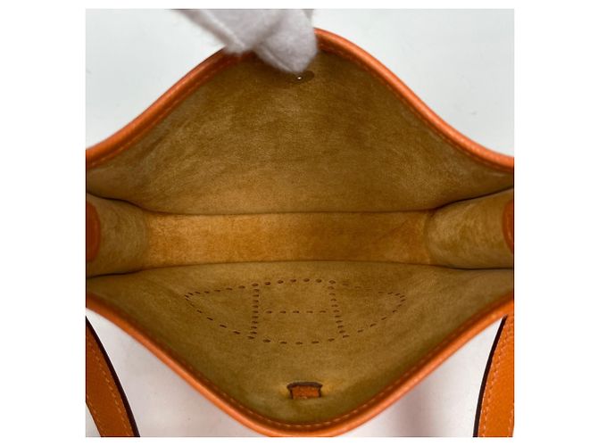 Hermès Borsa a tracolla Pochette Hermes Evelyne TPM in Potiron Arancione - vista 8