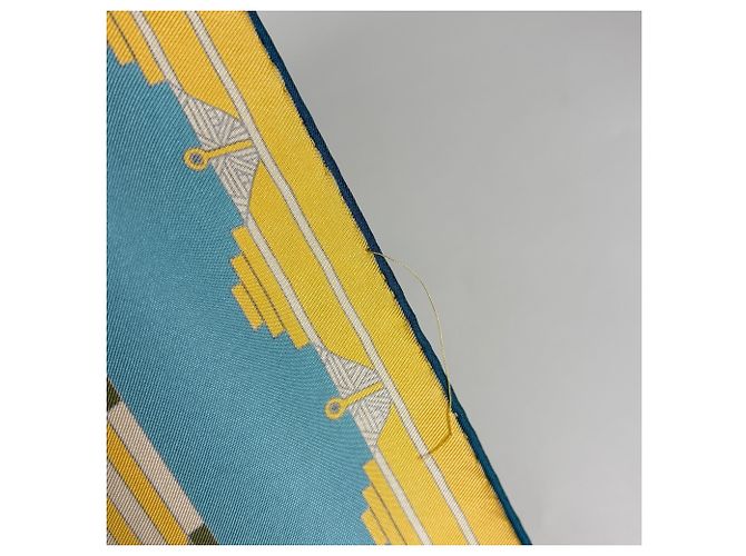 Hermès Hermes HERMES Sciarpa Carré 90 Astres et Soleils Blu Multicolore Giallo - vista 4