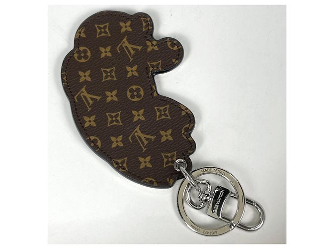 Portachiavi Louis Vuitton LV Cat Bag Charm Marrone Bianco - vista 2
