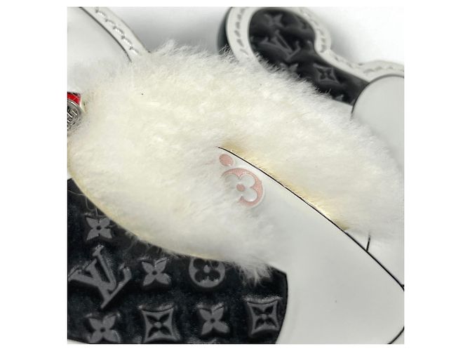Portachiavi Louis Vuitton LV Cat Bag Charm Marrone Bianco - vista 5