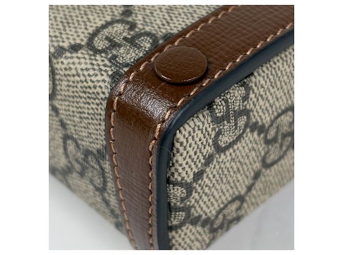 Borsa a tracolla Gucci Horsebit 1955 motivo GG Marrone - vista 3