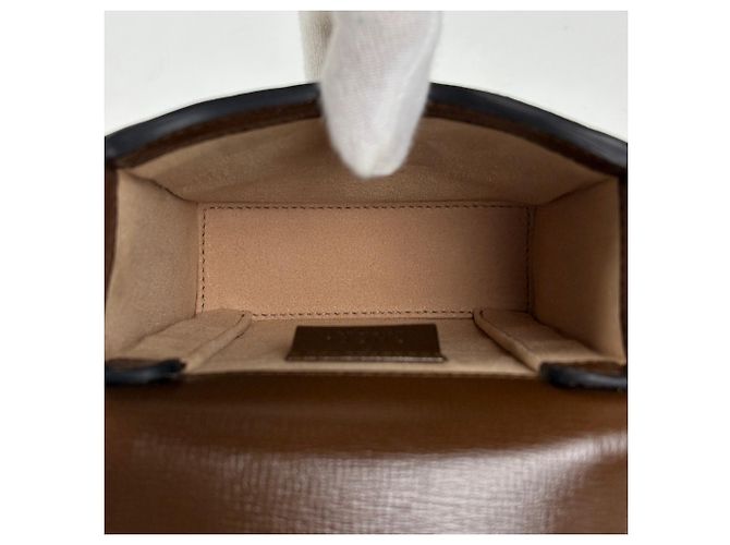 Borsa a tracolla Gucci Horsebit 1955 motivo GG Marrone - vista 6