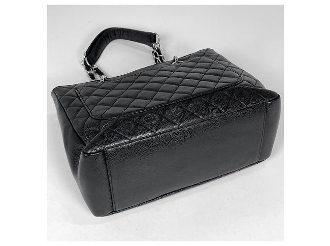 Borsa Tote Chanel in pelle di vitello martellata nera Nero - vista 2