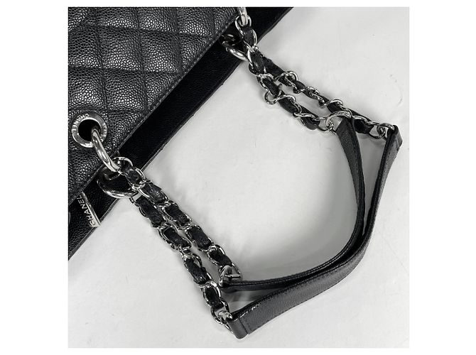 Borsa Tote Chanel in pelle di vitello martellata nera Nero - vista 6