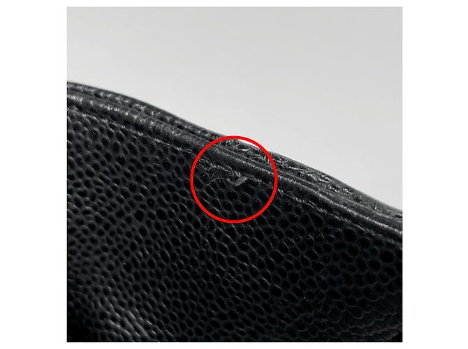 Borsa Tote Chanel in pelle di vitello martellata nera Nero - vista 7
