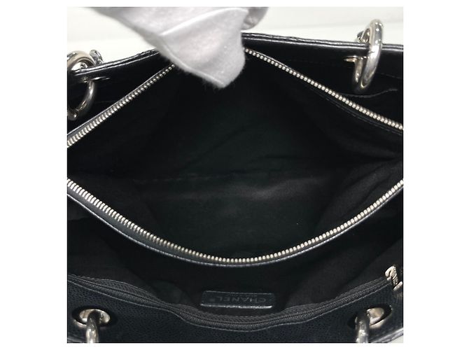 Borsa Tote Chanel in pelle di vitello martellata nera Nero - vista 8