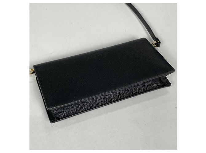 Mini borsa a tracolla Prada in pelle Saffiano nera Nero - vista 2