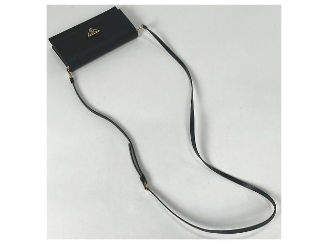Mini borsa a tracolla Prada in pelle Saffiano nera Nero - vista 5