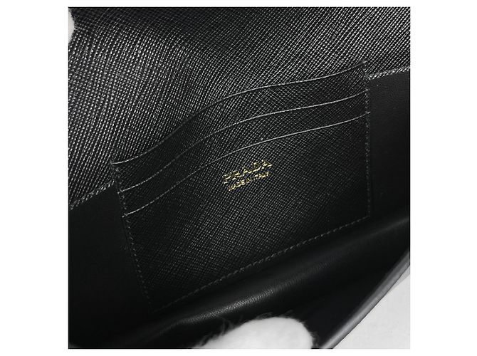 Mini borsa a tracolla Prada in pelle Saffiano nera Nero - vista 6