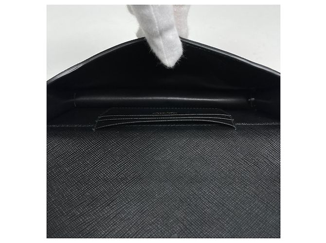 Mini borsa a tracolla Prada in pelle Saffiano nera Nero - vista 7