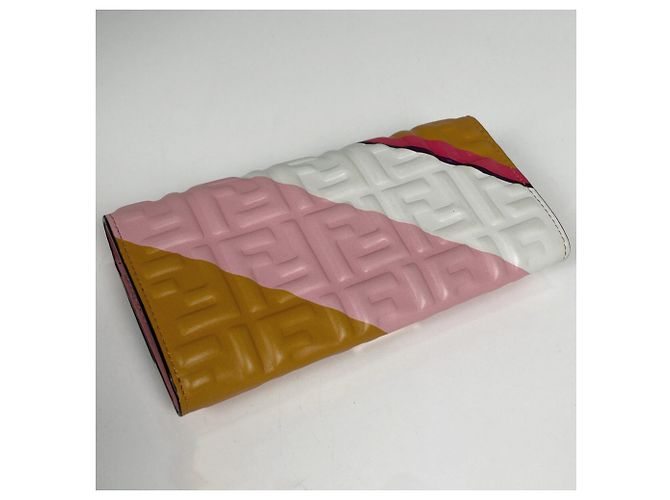 Fendi Long Continental Wallet Braun Pink Weiß - Ansicht 2