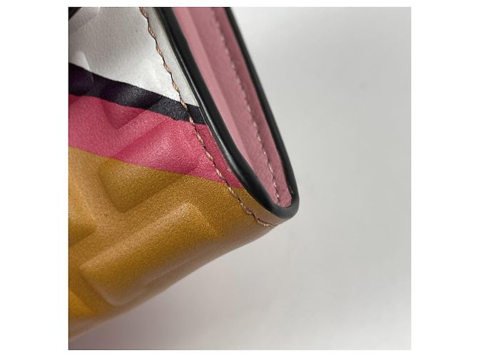 Fendi Long Continental Wallet Braun Pink Weiß - Ansicht 3