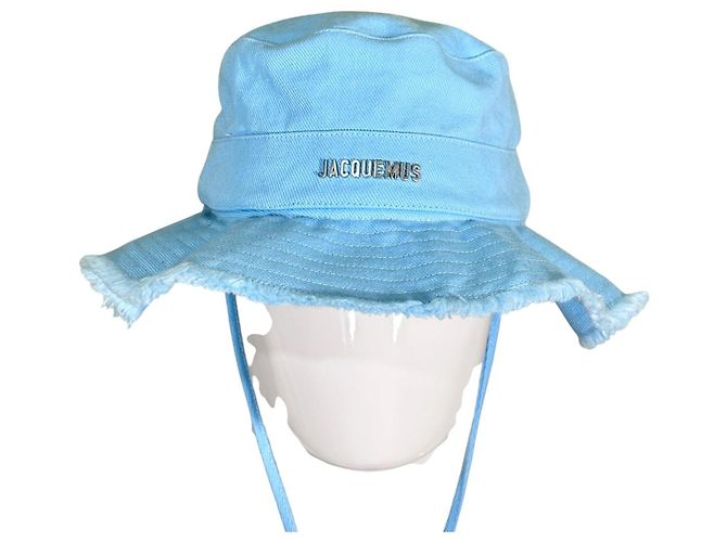Jacquemus Bucket Hat aus hellblauer Baumwolle - Ansicht 2