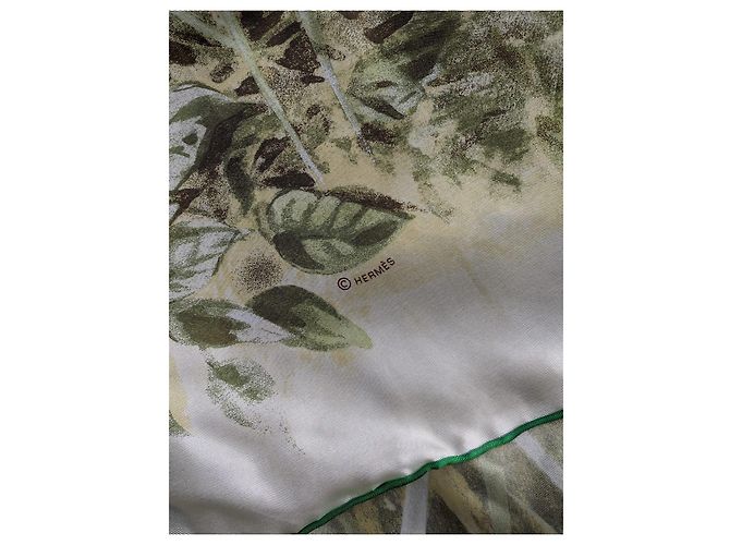 Hermès Sciarpa in seta Hermes Panthera Pardus 140 GM Sciarpa da Robert Dallet Marrone Nero Beige Verde - vista 12