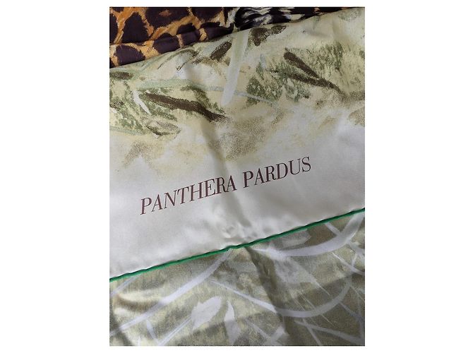 Hermès Sciarpa in seta Hermes Panthera Pardus 140 GM Sciarpa da Robert Dallet Marrone Nero Beige Verde - vista 14